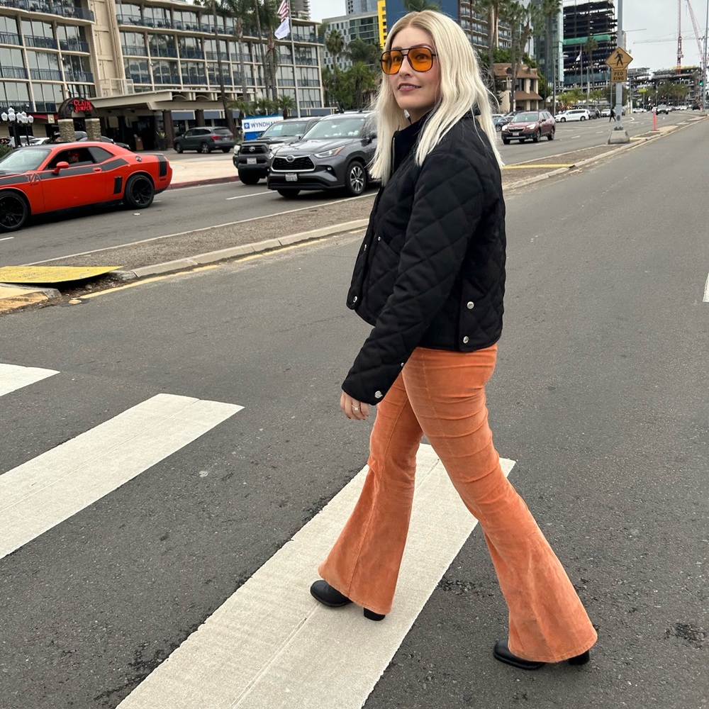 FREE PEOPLE We the Free Jayde Flare Leg Corduroy Pants